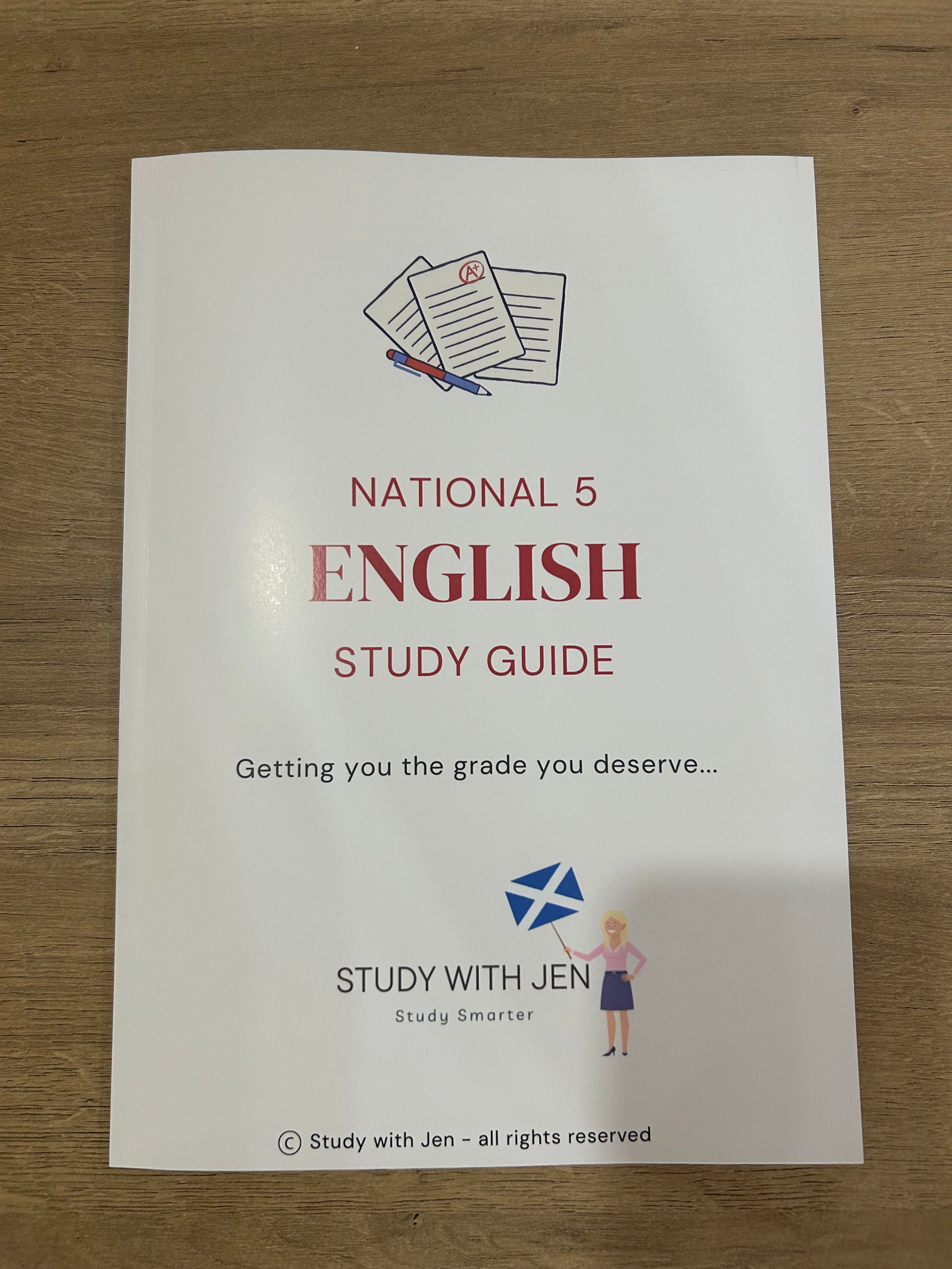 English National 5 Study Guide – Study with Jen
