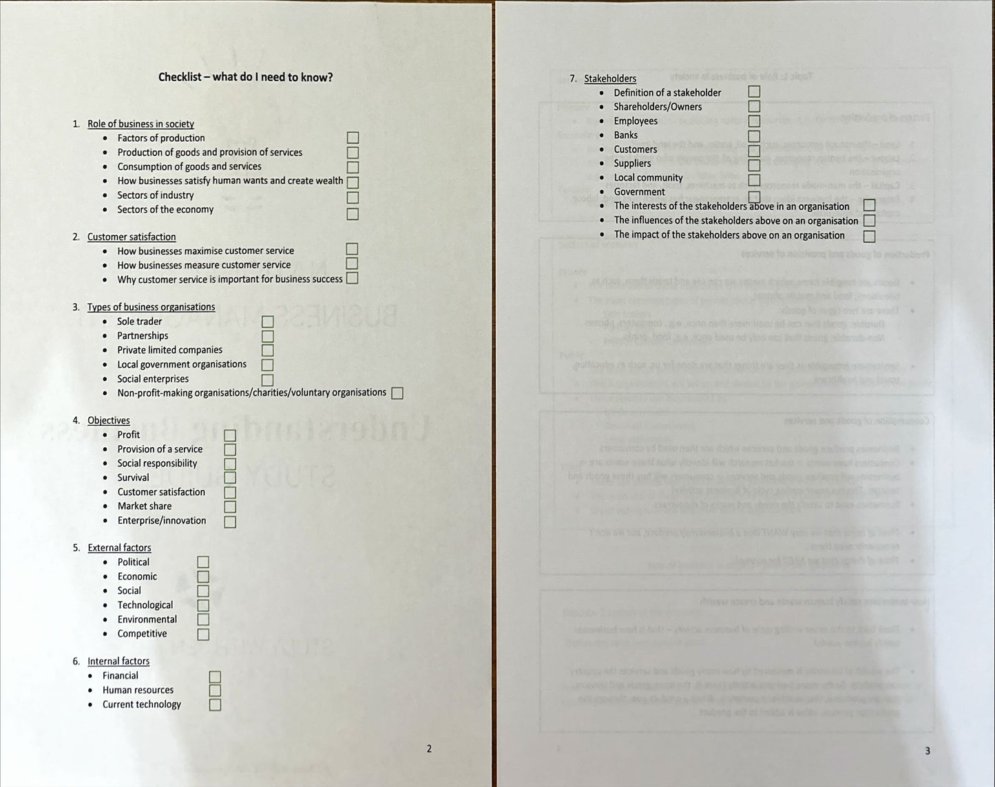 Business Management National 5 Study Notes