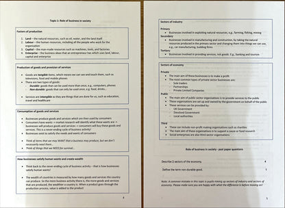 Business Management National 5 Study Notes