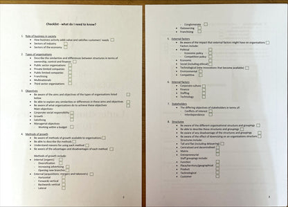 Business Management Higher Study Notes