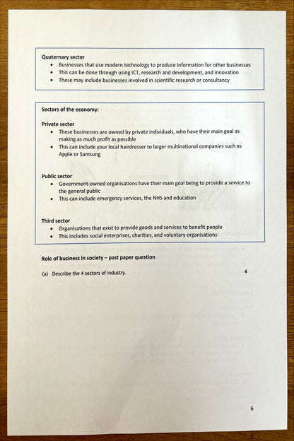 Business Management Higher Study Notes
